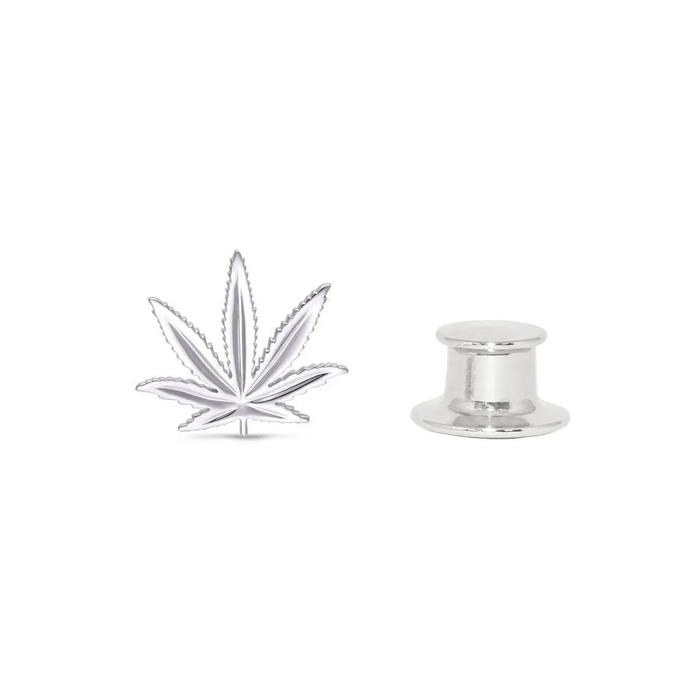 Sterling Silver Sativa Leaf Classic Fashion/Lapel Pin