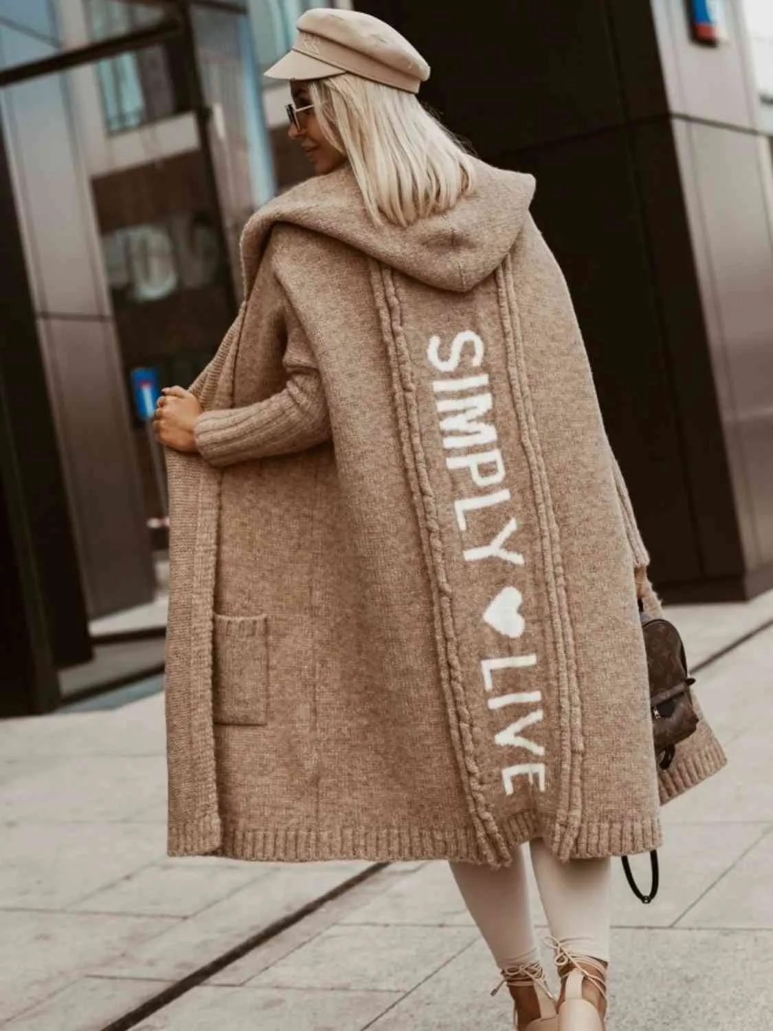 Street Style Graphic Hooded Cardigan