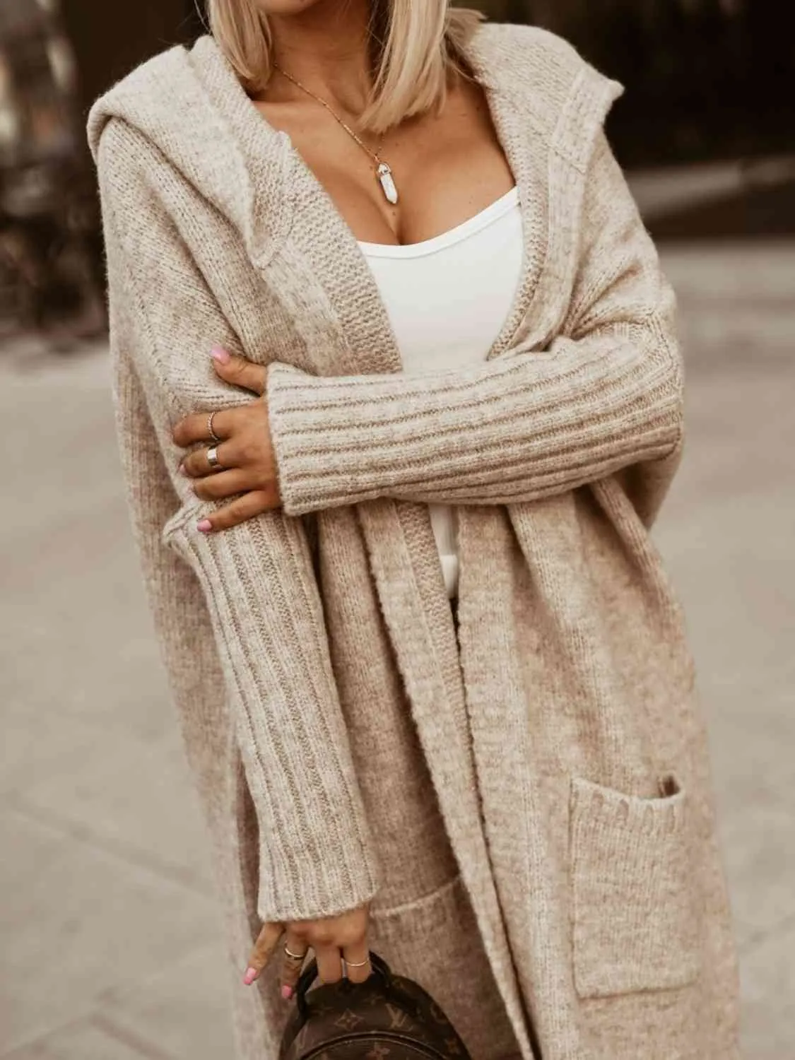 Street Style Graphic Hooded Cardigan