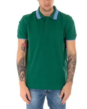 T-shirt Uomo Polo Invicta Piquet Logo Colletto Casual Bottoni Verde GIOSAL