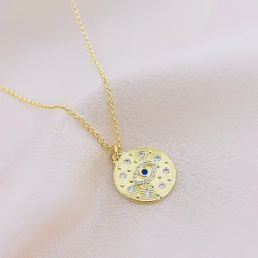 Women's Fashion CZ Evil eye Pendant Necklace