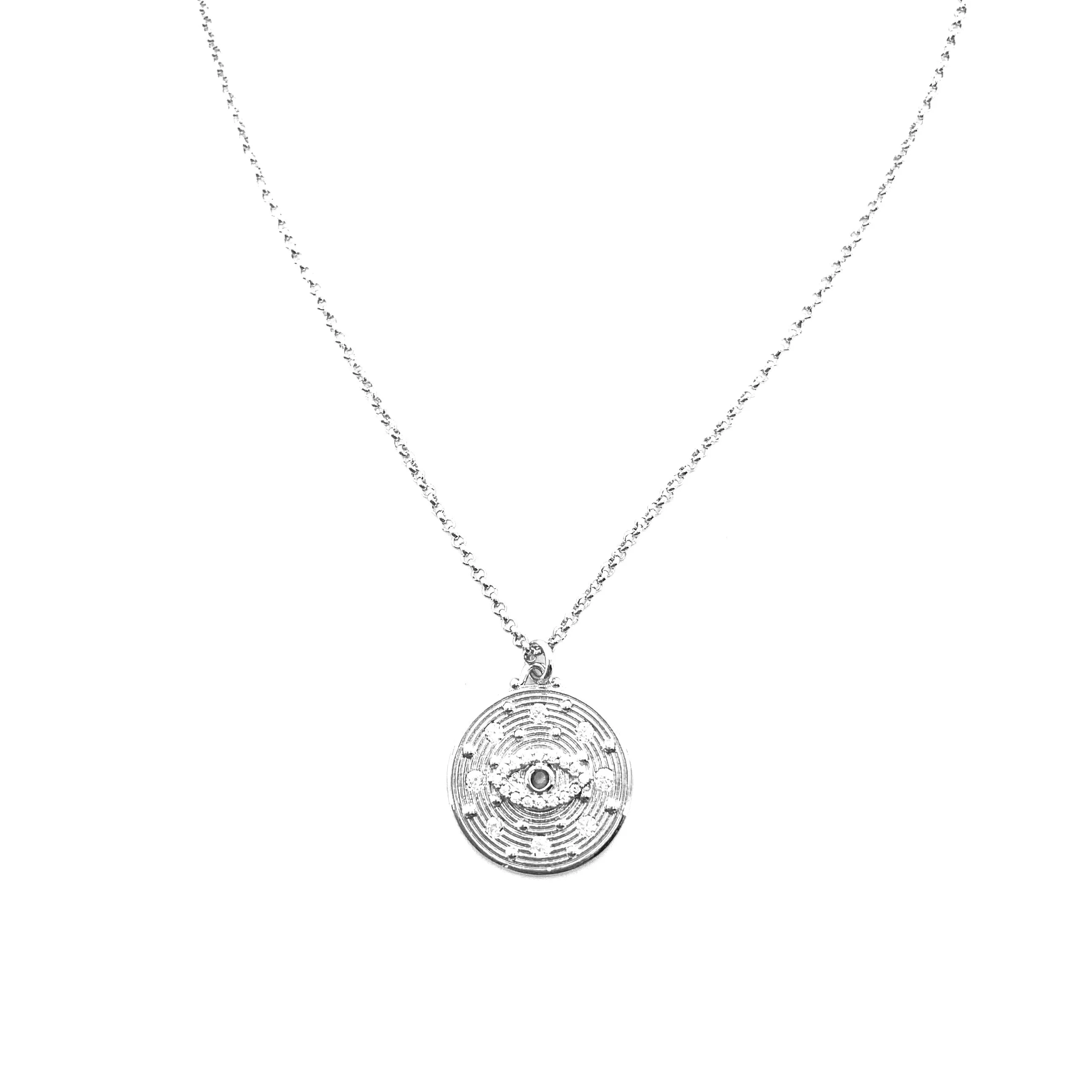 Women's Fashion CZ Evil eye Pendant Necklace