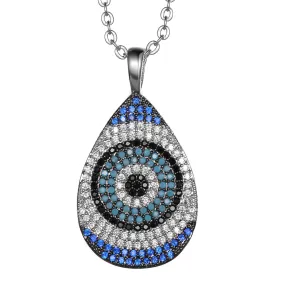 Women's Fashion CZ Evil eye Pendant Necklace